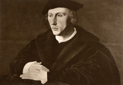 104504 Portret van George van Egmond, geboren 1504, bisschop van Utrecht (1534-1559), overleden 1559. Te halve lijve links.